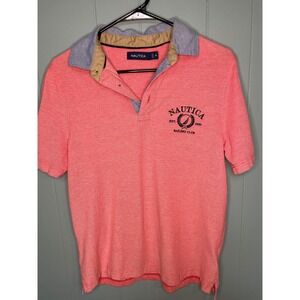 Nautica Polo Shirt Mens XS Pink Excellent Sailing Club Short Sleeve Pique P1753